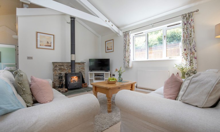 Lounge with wood-burning stove