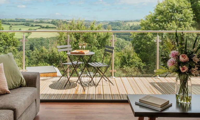 Decking area with valley view