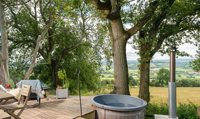 Private deck with hot tub