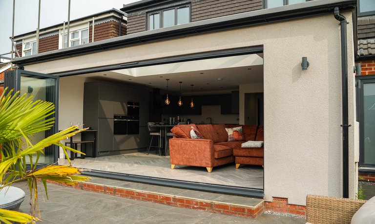 Sliding doors out to a private garden