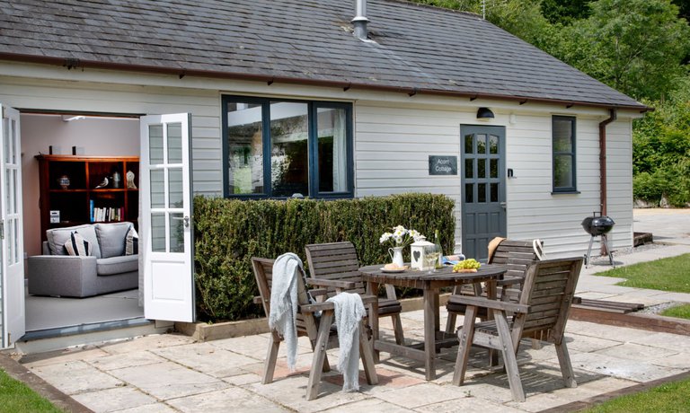 Private patio with outdoor seating